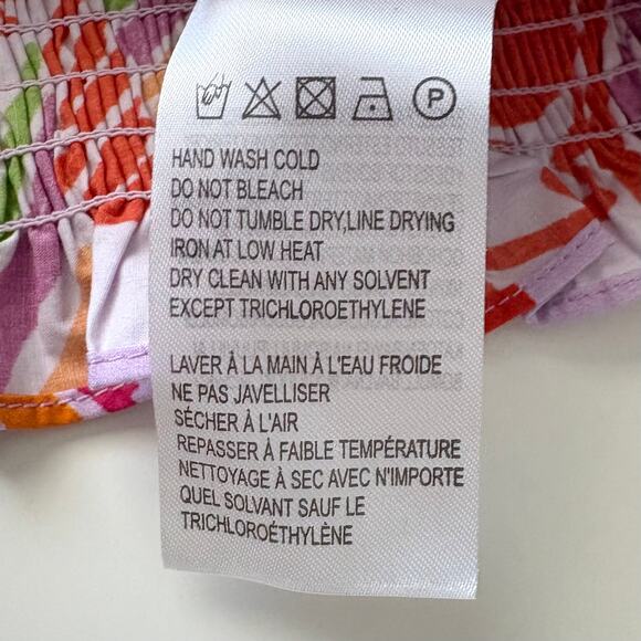 NWT Farm Rio Mixed Colors Birds Smocked Crop Top Size XL - Picture 11 of 13